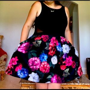 Xscape Black Floral Dress